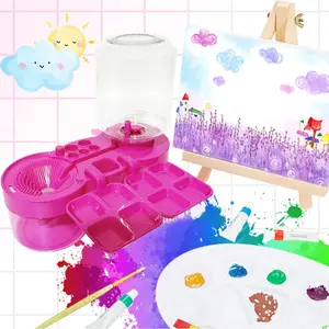 PrimPick Brush cleaning device for calligraphy and painting, graffiti paint, art painting color mixing palette, cycle washing device for color mixing palette