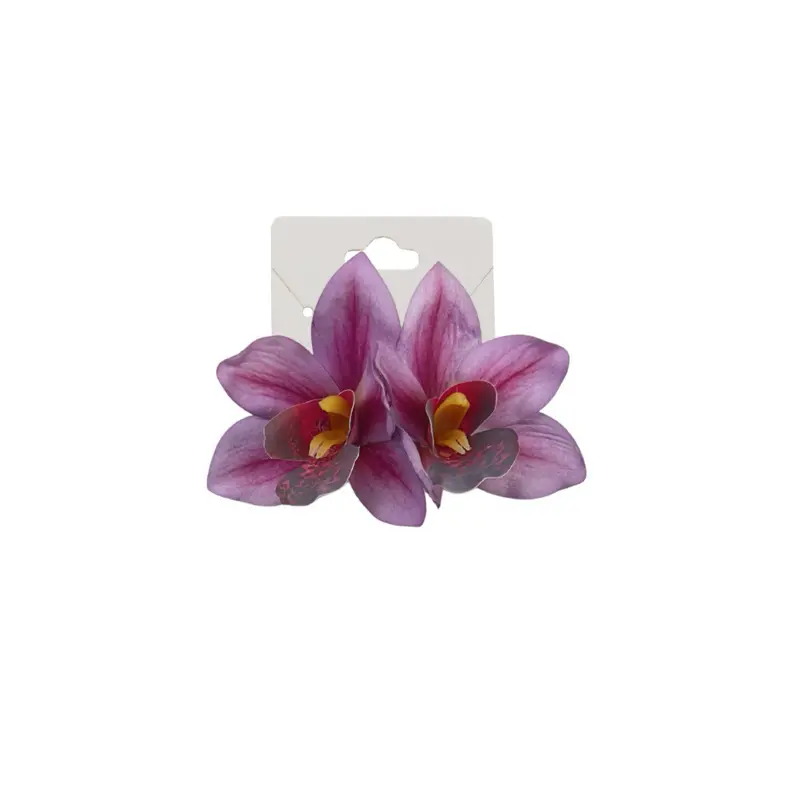 Boat Orchid Flower Stud Earrings, Hypoallergenic Alloy Earrings, Chic Style Mode Fashion Costume Jewelry Accessories, Hypoallergenic Earrings