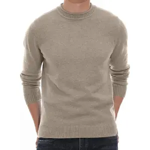 Men's Crewneck Sweater Soft Casual Sweaters for Men Classic Pullover Sweaters with Ribbing Edge
