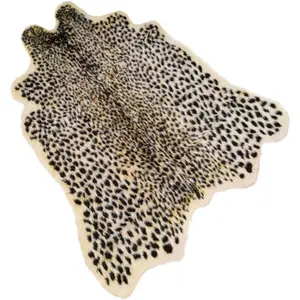 Leopard Print Rug, Cute Faux  Cowhide   Rug  Printed Area Rug Carpet for Home Office, Livingroom, Bedroom