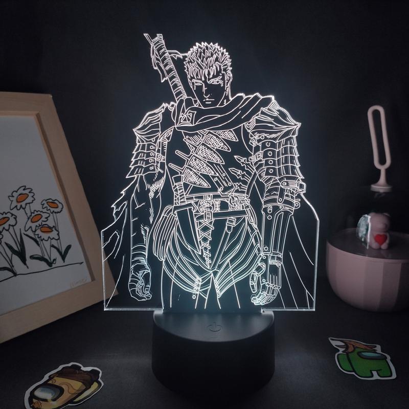 Berserk Anime Guts LED Lamp - 3D Night Light with Touch Sensor, Color Changing RGB Light for Kids Bedroom, Bedside Decor - Home Improvement Novelty Lighting