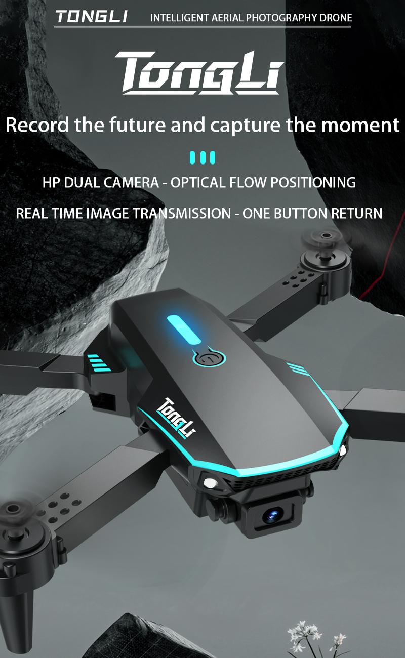 TongLi Kids' electric remote-controlled aircraft, aerial photography drone, four-axis flight vehicle with one-key take-off and stunt roll functions. It is an ideal holiday gift for children aged 6 to 12 for Christmas, Halloween and Thanksgiving.