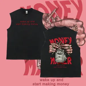MONEY MAKER Strive to earn money and take control of your life  Unisex Plus Size Summer Graphic Tees Personalized Pattern Y2k Clothing Round Neck Short-Sleeved Washed Vests,Women's Clothing 100% Cotton, Menswear, Top, Vintage Style, Casual Oversized