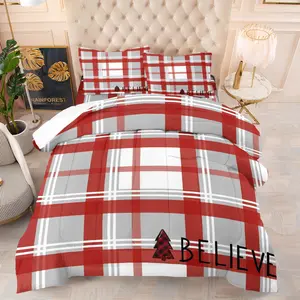 Christmas Themed Printed Comforter Set, A Comforter and 1/2 Coreless Pillowcase, A Christmas Gift for Children and Teenagers' Bedrooms, Full of Festive Atmosphere, Soft and Comfortable Bedding
