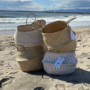 Set of 4 XL double woven Seagrass baskets