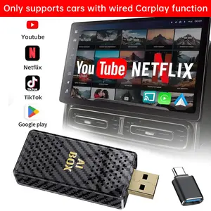 【FIFA World Cup 2026】Yurnlv Mini Al Box -Streaming Netflix/Youtube/Tiktok/Google Play to your car! 4 in 1 Wireless CarPlay and Android Auto Adapter suitable for Factory wired CarPlay Cars