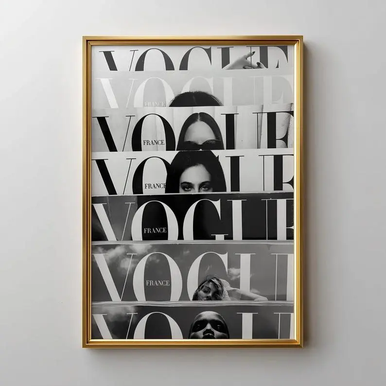 Vogue Magazine PosteR, Black and White Wall Art, Hypebeast Poster - [No Frame]