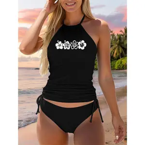 Hawaiian Aloha Hibiscus Flower Hawaii Surfer Girls Two Piece Swimsuit