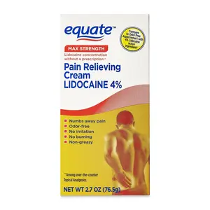 Equate Lidocaine Pain Relieving Cream 4% Lidocaine , 2.7 fl oz, Compare to Aspercreme Odor Free with 4% Lidocaine Active Ingredient