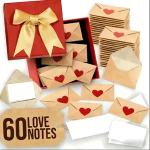 30/60pcs Blank Note Cards and Envelopes Set, Small Envelopes with Blank Note Cards, Perfect Mother's Day Gift for Him Her Boyfriend Girlfriend Wife Husband