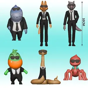 6Pcs/Set The Bad Guys 2 Action Figures, Anime Model Toys, Cake Topper Decorations, Collectible Figurines for Kids & Adults