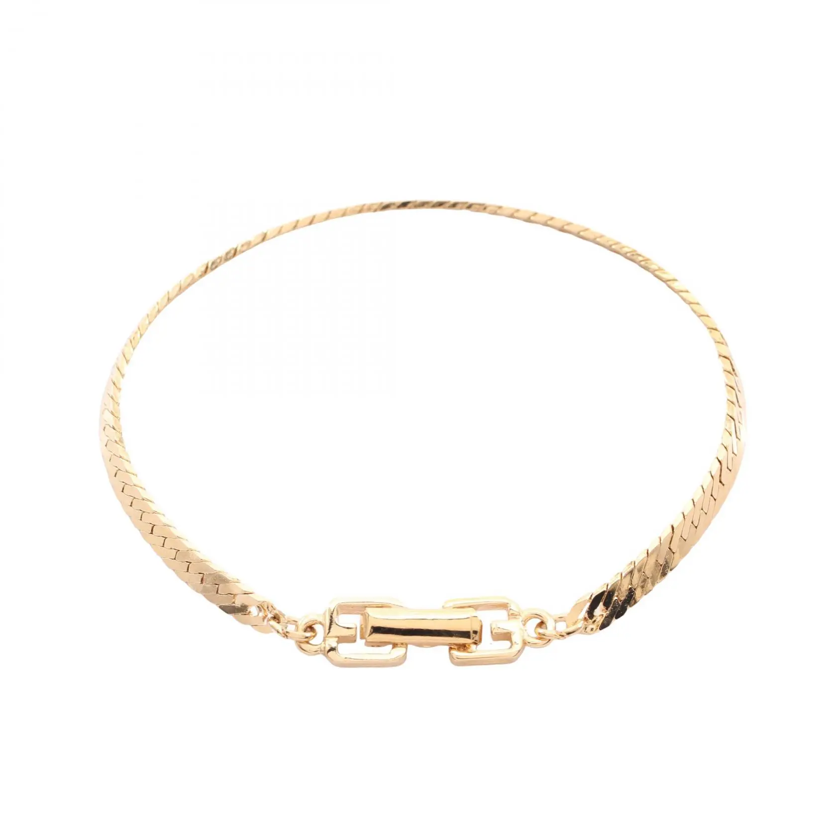 Pre-owned GIVENCHY Gold-plated Small Leather Goods G Logo Bracelet