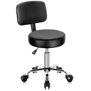 Zeny Rolling Stool with Wheels Adjustable Round Drafting Stool Salon Chair for Spa
