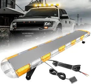 47 inch Rooftop Low Profile Strobe Light Bar, 220 LED Emergency Warning Beacon Car Hazard Flashing Construction Roof Lights Bars for Trucks Tow Automotive Construction Vehicle
