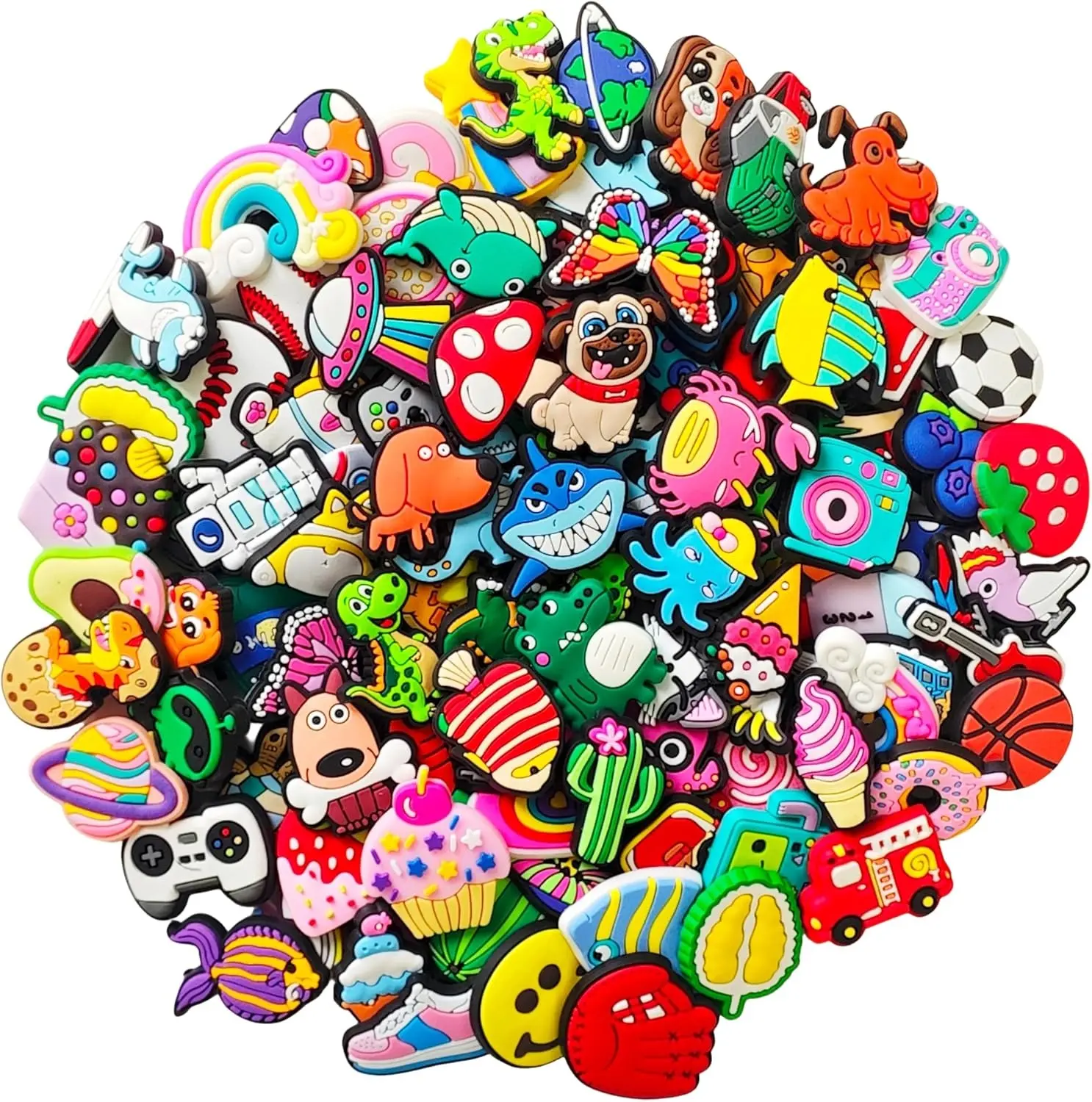 30Pcs Random Shoe Charms for Clogs | Fun DIY Shoe Pins & Accessories, Cute Bulk Party Favors & Birthday Gifts for Kids, Teens & Adults