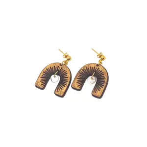 lovelevel | Celestial Wood Earrings | MOONDANCE | Sustainable Fashion | Handmade Wooden Earrings