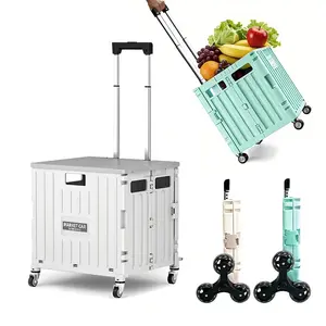 Folding Portable Utility Rolling Cart 11.89/17.17 Gal, Lightweight Cart with Universal Wheels And Lid, Plastic Storage Organizer, Home Decor, Travel Additions, Camping, Storage And Organization, Office Supplies for Shopping, Picnic, Outdoor, Office