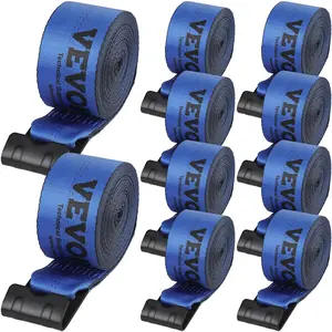 VEVOR Winch Straps, Various specifications, 4" x 30', 6000 lbs Load Capacity, 18000 lbs Breaking Strength, Truck Straps with Flat Hook, Flatbed Tie Downs Cargo Control for Trailers, Farms, Rescues, Tree Saver