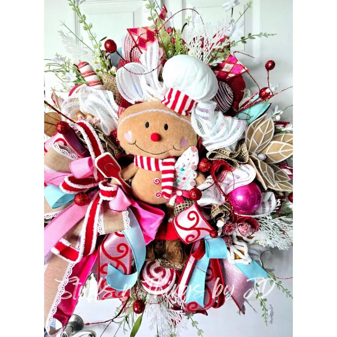 Christmas Wreath - Gingerbread Candyland themed