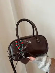 Ladies' Handbag PU Leather Satchel Fashionable Simple Casual Retro Solid Color Versatile Daily Commuting Shopping Dating Gift Small Convenient Bag