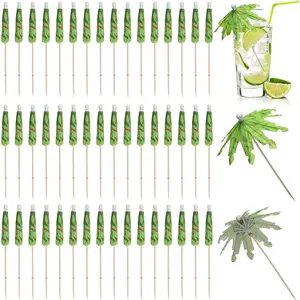 50count Cocktail Umbrellas for Drinks, Coconut Palm Tree Umbrella Toothpicks, Tropical Umbrella Decorations for Drinks Cocktail Cupcake Fruit - Add a Great Addition to Themed Party