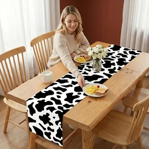 1pc Cow Print Tablecloth, and Pattern, Modern Farmhouse Style, Durable Polyester, Rectangular Design, Kitchen Dining, Farm Party, Western Theme, Home Decor