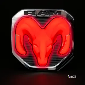 2019-2024 RAM LED ChromeBlack Tailgate Emblem Dual-Intensity Red Illumination- MOPAR Licensed