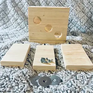 Kiln Dried Pine Hideout with Peekaboo Tunnel & 3 Step Up Ledges for Chinchillas, Birds & Small Pets, Wooden Design