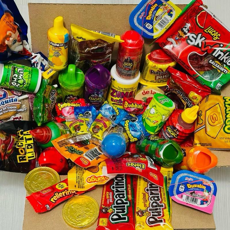 Assorted Mexican Candy Box (1 lb) Spicy Sour Sweet  Candies Snack Bonbon Mexican Variety Candy Bag Mixed