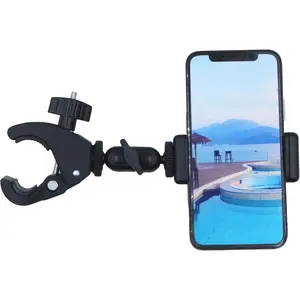 Universal Clamp Phone Holder for Golf Carts Bicycles and Mic Stands - Secure and Durable Accessory