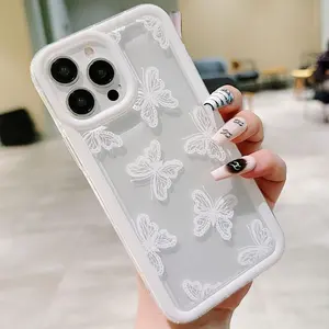 Butterfly Pattern Phone Case Casing, Clear Anti-drop Phone Protective Cover, Phone Accessory Compatible with iPhone 15 Pro Max 14 13 12 11