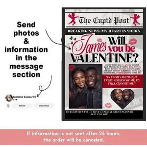 Valentine Poster,  Retro Love Quotes & Romantic Typography Wall Art,  Unframed Room Decor for Couples, Lovers & Gift Ideas