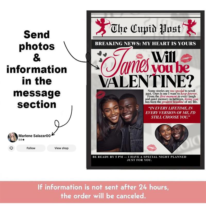 Valentine Poster,  Retro Love Quotes & Romantic Typography Wall Art,  Unframed Room Decor for Couples, Lovers & Gift Ideas