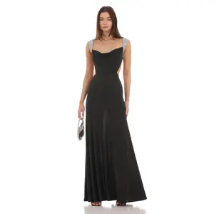 Silver Sequin Open Back Cowl Neck Dress