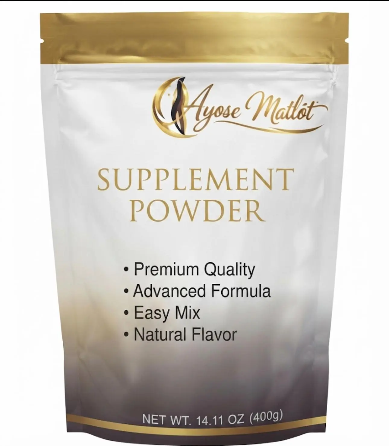Ayose Matlot Supplement Powder - Premium Quality Advanced Formula Easy Mix Natural Flavor 14.11 OZ 400g