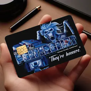 Poltergeist credit card skin, They're heeeeere card sticker, Horror Halloween Movies Vinyl Sticker for debit cards, Wallet Decor Gift for Scary Film Fans