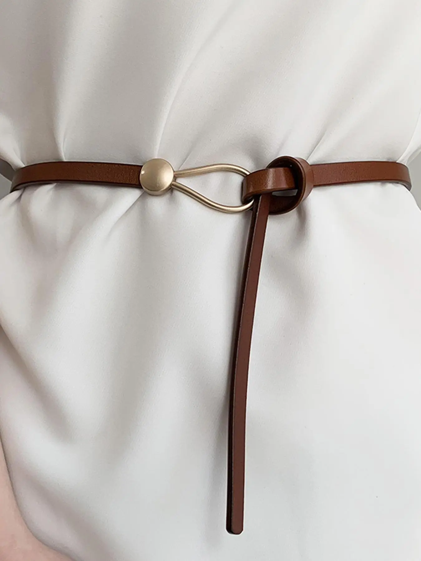 Women's Elegant Knot Design Skinny Belt, Minimalist Trendy Vintage Skinny Belt, Trendy Exquisite Belt, Chic Clothes Accessories for Party Decor for Dress, Vintage Waist Accessory, Dress Belts, Belts For Dresses, Fashion Belt