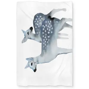Begin Home Decor C1DCTXLWU8UYXW Blue Fawns Twin Size Extra Long Duvet Cover - Blue Deer Home Decor for Cozy Living