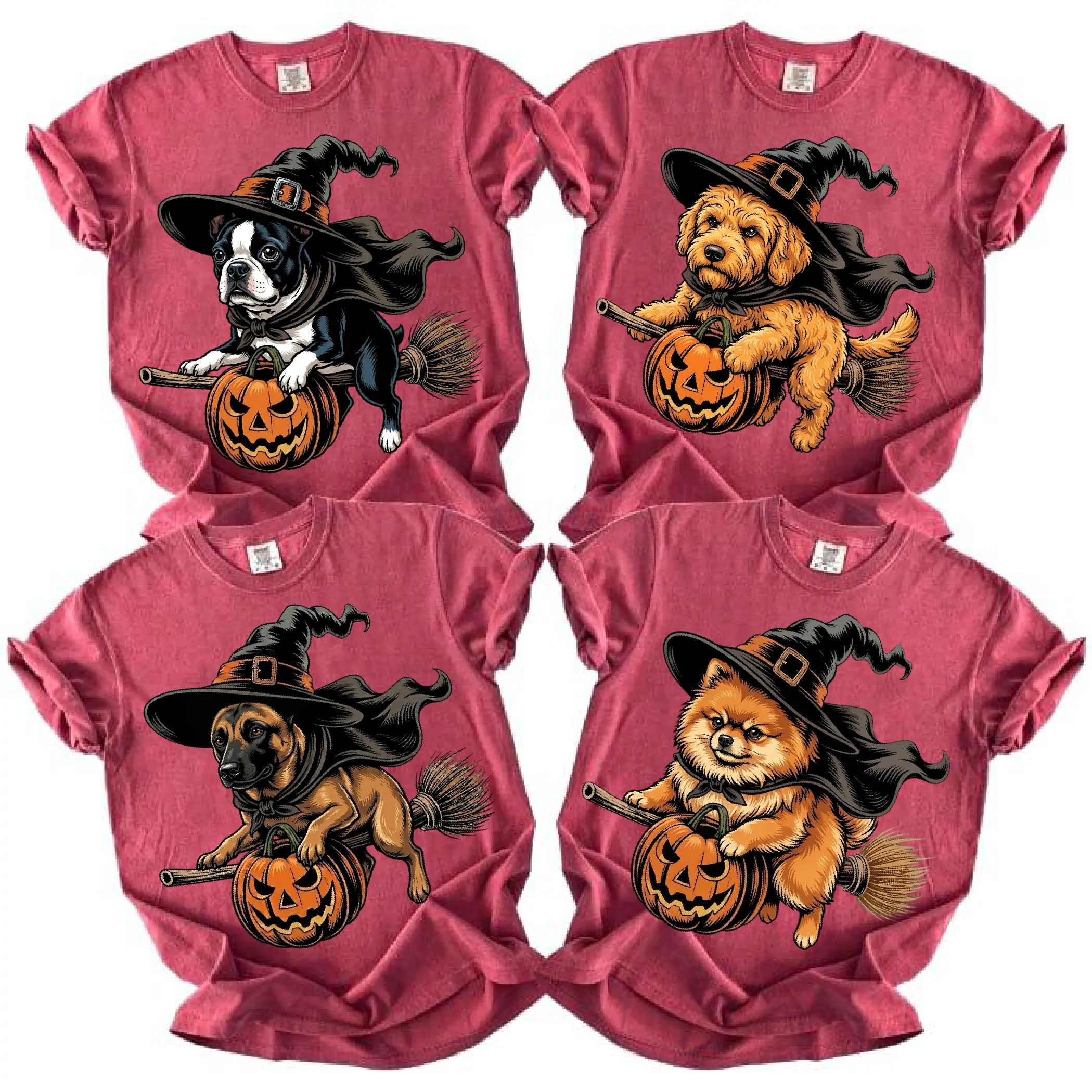 Custom Dog Comfort Colors 50+ |Funny Halloween Themed Shirt for Dog Lovers |Breed Specific Witch Costume Dog Print Tee Cute Halloween Style | Halloween Gift for Dog Lovers