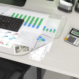Clear Writing Desk Pad 23.6"x13.7" Heat Resistant Waterproof PVC Round Edge Durable Desk Protect Mat Anti-Static Writing Mat Table Protector
