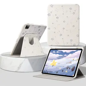 Star Compatible With Ipad A16 Air 11 13 M3 2025 Mini 7 A17Pro 2024 Air 11 13 M2 2024 Pro 11 13 M4 2024 Pro 11 Protective Case Compatible With Ipad Pro 12.9 Air 5 4 10.9 10th 7/8/9th Generation Mini 6 360° Rotating