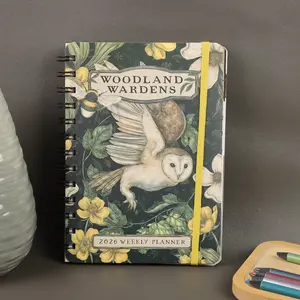 2026 Forest Guardian Weekly Planner Notebook, Magic Forest Spiral Bound Journal with Vintage Owl and Plant Patterns, Natural Inspired Design