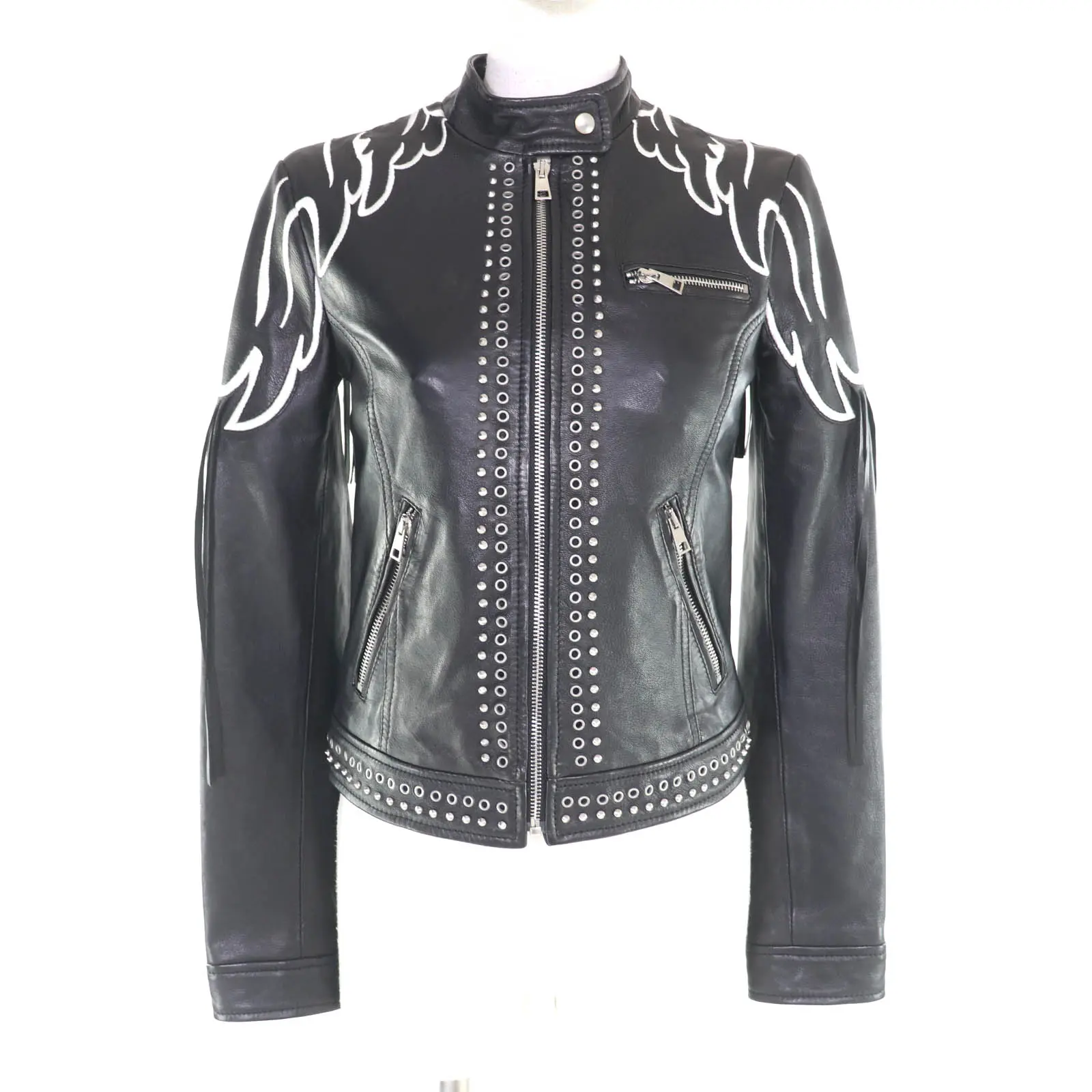 Pre-owned Valentino Lambskin Small Leather Goods RED Sheepskin Jacket