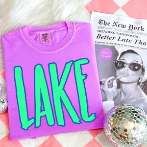 Comfort Colors Summer Lake Shirt  Summer Vacation Tee Aesthetic Colorful Neon Beach Top