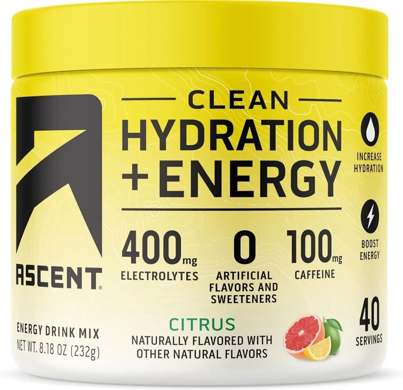 ASCENT Citrus Hydration Plus Energy, 8.17 OZ