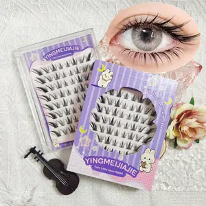 Lazy-Friendly DIY Press-On Eyelash Clusters Kit - No Glue Needed Japanese-style Natural Lashes Easy & Convenient Multiple Styles Littlro Youth-Friendly Natural Wispy Look Makeup Cosmetic Playful Trend Vibe Cute Little Moon Rabbit lash clusters