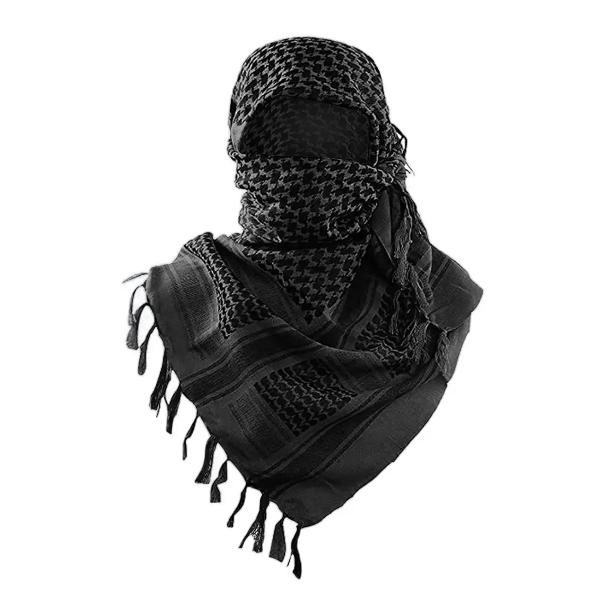 Shemagh black 100% Cotton Keffiyeh Scard Wrap Men and Women
