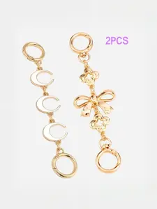 2pcs Elegant Moon Bow Keychain, purse charms and chains，Cute Plain Design, bogg bag charms，bag accersories，Perfect Gift for Her, Stylish Accessory for Everyday Use