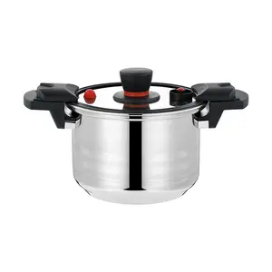 1pc Stainless Steel Micro-pressure Pot With Double Ears, Soup Pot,  Stew Pot, Multifunctional Pressure Cooker, Induction Cooker Gas Stove Special, For Home Kitchen Restaurant Pot, Kitchen Supplies
