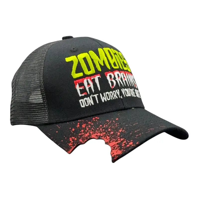 Zombies Eat Brains Dont Worry Youre Safe Hat Funny Special Effect Graphic Novelty Bite Cap Funny Hats Funny Zombie Novelty Caps for Men Trucker Standard